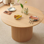 Homedot Modern Round Dining Table Set for 4 with Chairs, 47.24" Oak Wooden Kitchen Table with 4 Seated Dining Room Chairs, 5-Piece Kitchen Dining Table Chairs Set for Apartment,Living Room