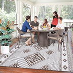 HiiARug Outdoor Rug for Patios Clearance 9'x12' Outdoor Plastic Straw Rug Waterproof Patio Camping Rug Reversible RV Mat Outdoor Area Rugs for Outdoors, RV, Patio, Backyard, Deck, Camping