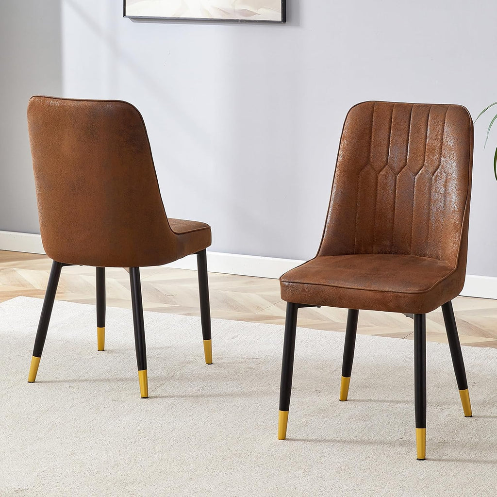Dining Chairs Set of 8，Modern Dining Chairs, Equipped with Suede Nap Backrest Cushions and Metal Legs, Suitable for Restaurants, Kitchens, and Dining Room Chairs