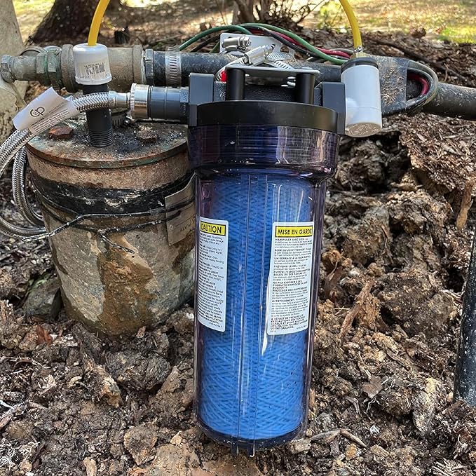 Deluxe Well Water Filter System, Eliminate Rotten Egg & Sulfur Smell, Remove Iron & Sediments, Works on Any Size Well 4" & Above