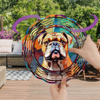 Bulldog Dog Wind Spinners Outdoor Dog Memorial Gifts, 3D Metal Kinetic Hanging Garden Wind Spinner, Spinner Decor, Wind Sculptures for Outdoor & Indoor, Window, Yard Decor (Bulldog 2)