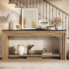 Tribesigns 70.9 Inch Narrow Console Table, Farmhouse 2-Tier Wooden Sofa Table with Storage, Space-Saving Behind Couch Accent Table for Living Room, Entryway, Hallway and Foyer