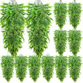 Hoteam 12 Pcs Artificial Hanging Plants 32 Inch Fake Ivy Vines with Fake Leaves Patio Artificial Plants Greenery for Living Room Indoor Outdoor Wall, No Basket (Bamboo Leaf)