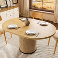 Extendable Dining Room Table Round Dining Table for 4 6 8, 43"-59" Modern Wood Kitchen Table with Removable Leaves Extendable Dinner Tables|Living Room|Small Space