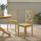 Furniturebox UK Bude Round Wooden Dining Table & 4 Millford Chairs (Oak-Effect & 4 Millford Chairs)