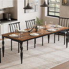 Garvee 79-Inch Modern Farmhouse Dining Table, Large Rectangular Kitchen Table for 6-8 People, Sturdy Wood Top with Unique Legs, Scratch-Resistant Dining Room Furniture for Party, Big Family, Brown
