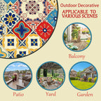 Mosaic Round Sode Tea Table, Outside Unique Furniture, Small End Outdoor Side Valentine's Day Dining Room Table, Indoor Balcony Outdoor Furniture, Balcony Patio Valentine's Day Decor