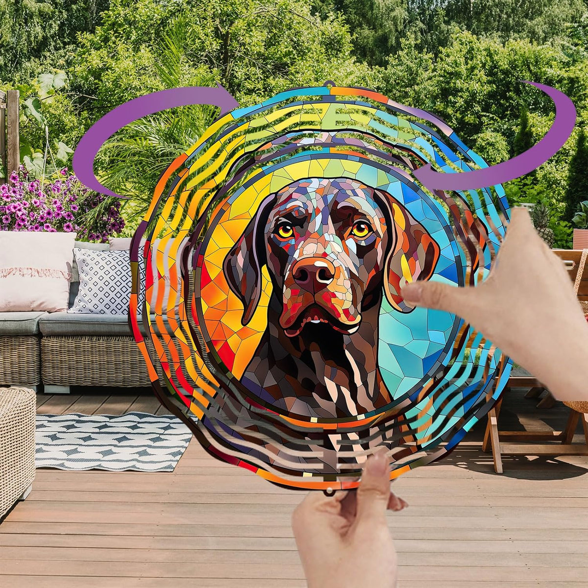 German Shorthaired Pointer Dog Wind Spinners Outdoor Dog Memorial Gifts, 3D Metal Kinetic Hanging Garden Wind Spinner, Spinner Decor, Wind Sculptures for Outdoor & Indoor, Window, Yard Decor (GSP 1)