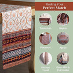 Maison d' Hermine Table Runner 100% Cotton Single Layer Table Runners 72 inches Long for Thanksgiving Christmas Decorations Home Kitchen Dining Party Wedding (Fair Isle, 14.5" x 72")