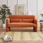 59" W Upgrade Lambswool Fabric Loveseat Sofa, Modern Love seat Couch, Solid and Easy to Install, Upholstered 2-Seater Couch for Bedroom, Apartment, Living Room