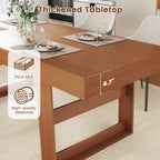 Extendable Dining Room Table for 6-10, 70.9"-78.7" Long Kitchen Table with Thick Tabletop, Space Saving Modern Dinner Table with Solid Wood Legs for Kitchen Dining Living Room, Walnut