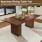 78.74" Dining Table Set for 8 with Storage Cabinet, Large Rectangular Dining Table Set with 8 Upholstered Chairs, 9 Piece Walnut Dining Room Table and Chairs Set for Big Family