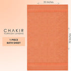 Chakir Turkish Linens 100% Cotton Premium Turkish Towels for Bathroom | 35'' x 70'' (1-Piece Bath Sheet, Coral)