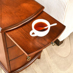 PADMA HOUSE Solid Wood End Table with 3 Drawers, Fully Assembled Nightstand with Sliding Shelf, Pre-Assembled Vintage Wooden Beside Table in Cherry Brown for Small Space,13.4 * 22.4 * 22.6in