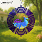 Personalized Elk Wind Spinner 3D Stainless Steel, Elk Garden Spinner Hanging Outdoor Decor, Wind Spinners Outdoor, Custom Gift for Grandmother, Mom, Wife
