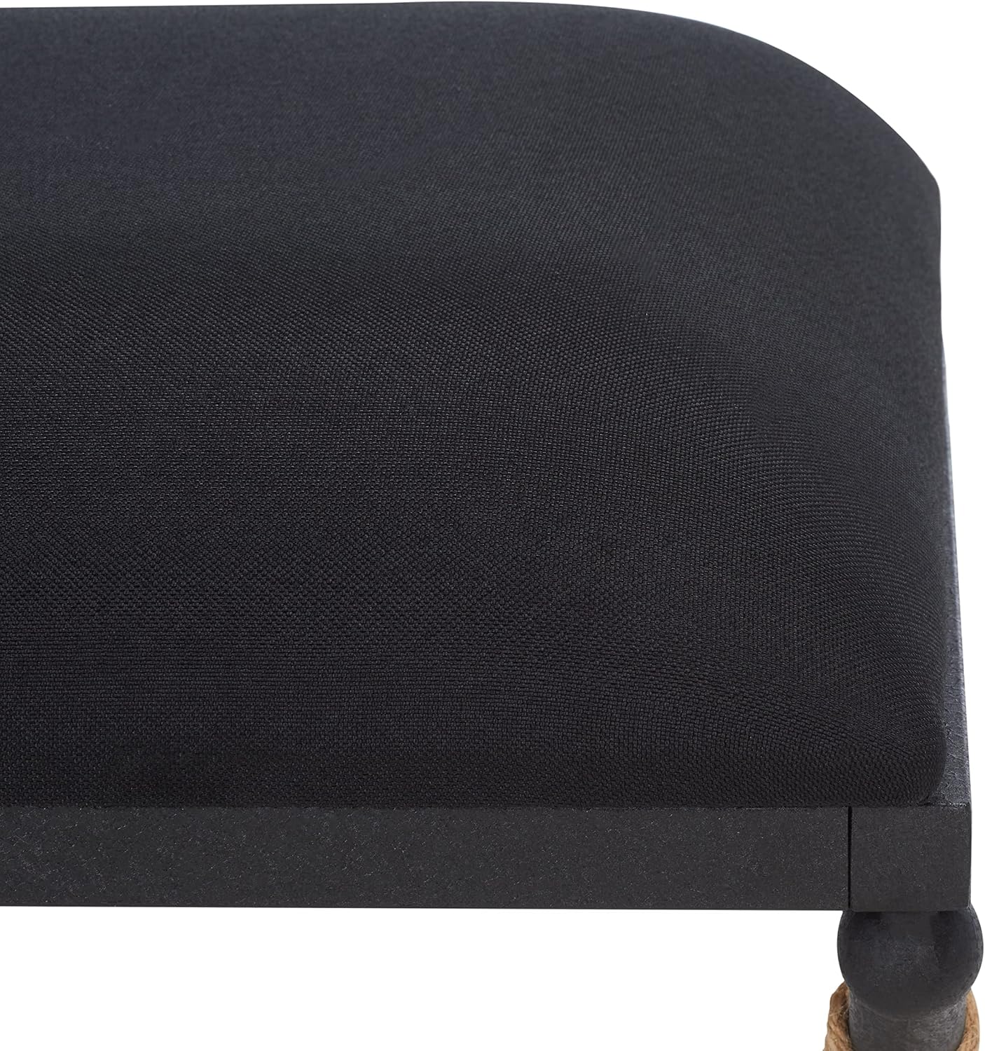 SAFAVIEH Couture Collection Carmelo Coastal Black Linen Hemp Wrapped Bench