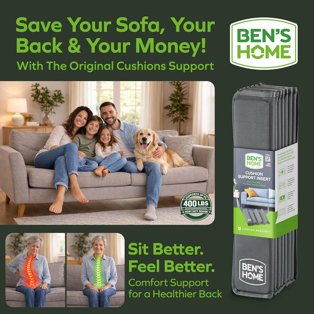 BEN'SHOME® Deep Couch Cushion Support, Fix Sagging Sofas | 68-81" x 30" | Thick 0.5״ Solid Wood Boards Under Cushions with Anti-Slip Fabric to Repair Sagging Sofa Springs, Worn Couches Replacement