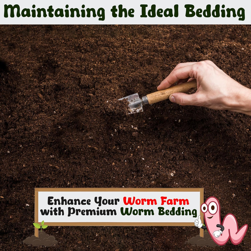 1lb Worm Bedding for Nightcrawlers and Red Wigglers (Worms Not Included) - Vermicompost Bin Worm Bedding - Earthworm Food for Organic Potting Soil Gardening Mix