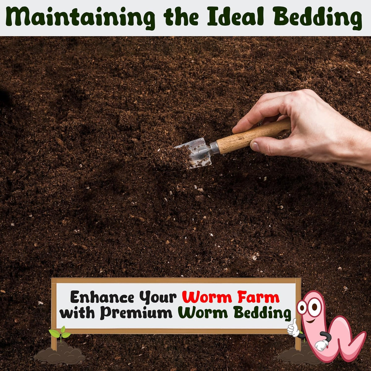 1lb Worm Bedding for Nightcrawlers and Red Wigglers (Worms Not Included) - Vermicompost Bin Worm Bedding - Earthworm Food for Organic Potting Soil Gardening Mix
