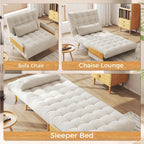 JASIWAY Convertible Sofa Chair Bed, 28" Mid-Century Sleeper for Adults