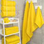 American Soft Linen Luxury 4 Piece Bath Towel Set, 600 GSM 100% Cotton Turkish Bath Towels for Bathroom, 27x54 in Extra Large Bathroom Shower Towels, Yellow