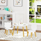 UTEX Kids Wood Table and Chair Set and Kids Sling Bookshelf