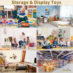 Corner Stuffed Animal Storage Toy Storage Organizer Stuffed Zoo Storage Wood Stuffed Toy Holder DIY Storage W/Star Pattern Hook Colorful Light Adjustable Double Layer Toys Storage for Nursery Bedroom