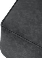 Christopher Knight Home Ellis Faux Leather Ottoman Footstool, Square Pouf Poufee Footrest Ottoman Large Seat, Modern Side Table for Living Room Bedroom Home Decor Gifts, Black