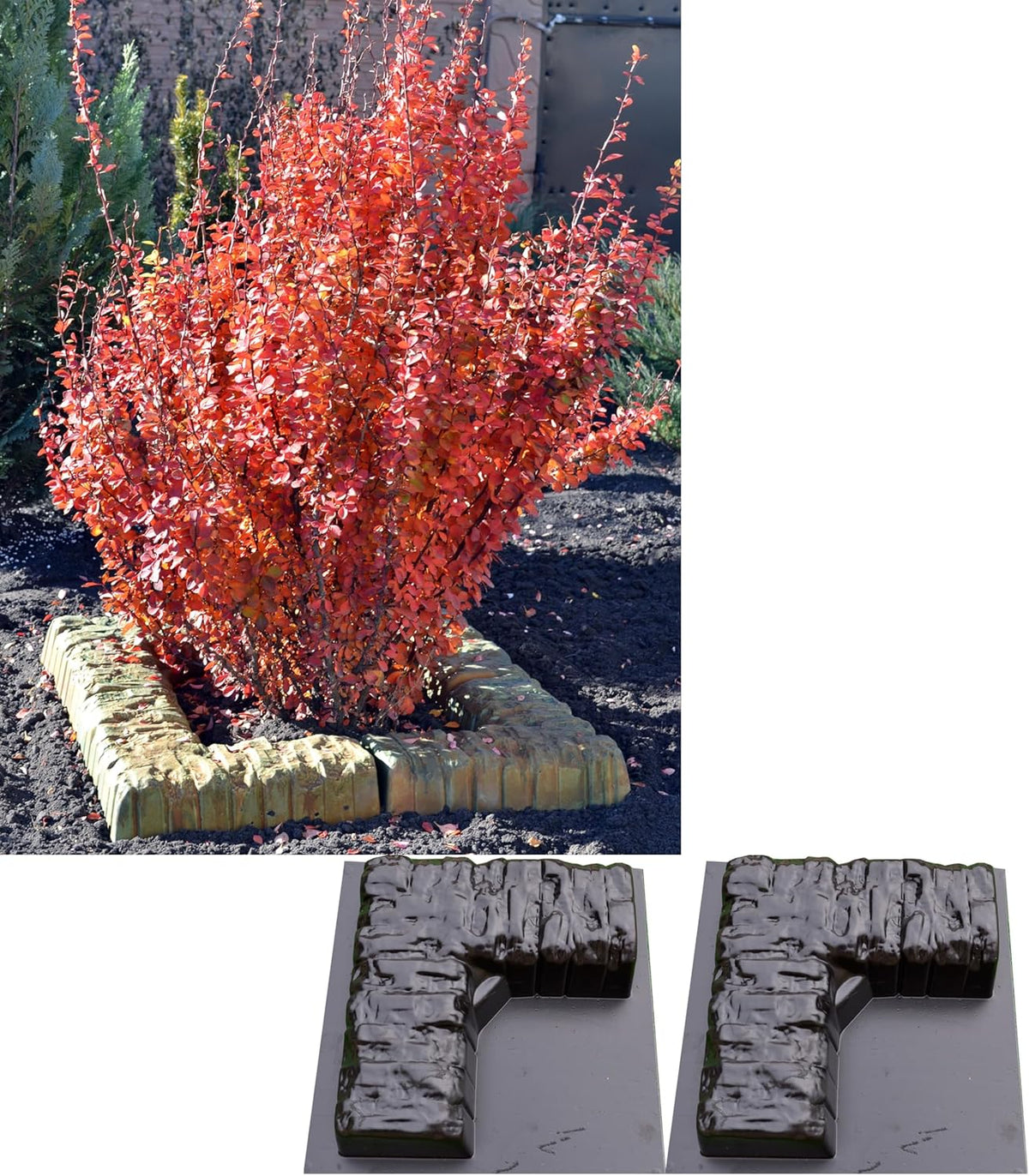 Concrere molds DIY Set 2 pcs Mould Corner Edge Stone Garden Edging Tree Landscape Flower (BR09)