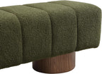Merax 50" Green Boucle Upholstered Dining Bench Entryway Bench | No Assembly Required, End of Bed Ottoman, for Living Room Dining Room Bedroom, Floor-Friendly Feet Pads, Bear 300 LBS