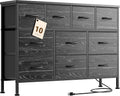 Dresser for Bedroom 10 drawer TV Stand Black fabric dresser for 55'' TV