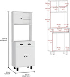 Salem Kitchen Pantry with 2 Cabinets, 2 Open Shelves, and Drawer