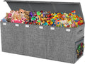 Extra Large Toy Box with Lids, Large Storage Chest Organizer, 40"x14"x16" | Collapsible Sturdy Kids Toy Chest Bins with Dividers for Boys Girls, Nursery Bedroom Playroom Organization, Gray