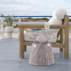 Meridian Furniture Avellino Brown Indoor/Outdoor Concrete End Table