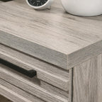 Contemporary Nightstand with Metal Base, One Size, Weathered Gray,for Small Spaces