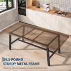 Garvee Industrial Dining Table for 6-8, 78.74" Extra Long Rectangular Kitchen Table with 2"×2" Metal Legs & Wood Top, Large Dining Table for Dining Room, Home Office, Brown