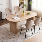 Oval Dining Table, 70.8" Modern Wood Kitchen Table for 4-6 People with Sturdy Legs, for Dining Room Kitchen, Natural Color