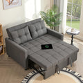 GOSUHI 52" 3-in-1 Convertible Sleeper Sofa Bed, Linen, Dark Gray | Pull-Out Bed, Stepless Adjustable Backrest, Side Pocket, Compact Loveseat, Living Room, Dorm & Apartment