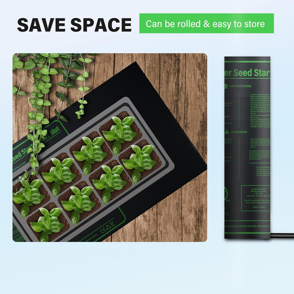 iPower 48" x 20" Waterproof Durable Seedling Heat Mat Warm Hydroponic Plant for Indoor Gardening Germination Starting