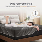 Queen Mattress 14 Inch Charcoal Memory Foam in a Box, CertiPUR-US Certified, Fiberglass Free, Gel Double Mattress, Made in The USA of US Foam, 80" × 60" × 14", Medium