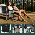 OUTSIDER Folding Camping Chair for Adults Heavy Duty – Supports 400 lbs, Portable Chair with Cup Holder, Side Pocket & Large Rear Mesh Storage Bag, Lightweight Lawn Chair for Camping (Style-4, 2)