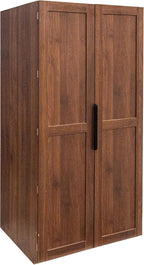 62.8" Tall Freestanding Kitchen Pantry Cabinet Farmhouse Buffet Cupboard Sideboard with Refrigerator-Style Door Storage Doors Walnut for Living Room Dining Room