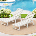 LUE BONA Outdoor Chaise Lounge, 5‑Position, 2‑Pack, White