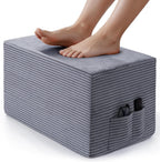 Rectangular Pouf Ottoman, Foam-Filled Footrest, Dark Gray | Soft coral fleece, adjustable foam filling, hidden storage and a carry handle combine comfort with everyday convenience.
