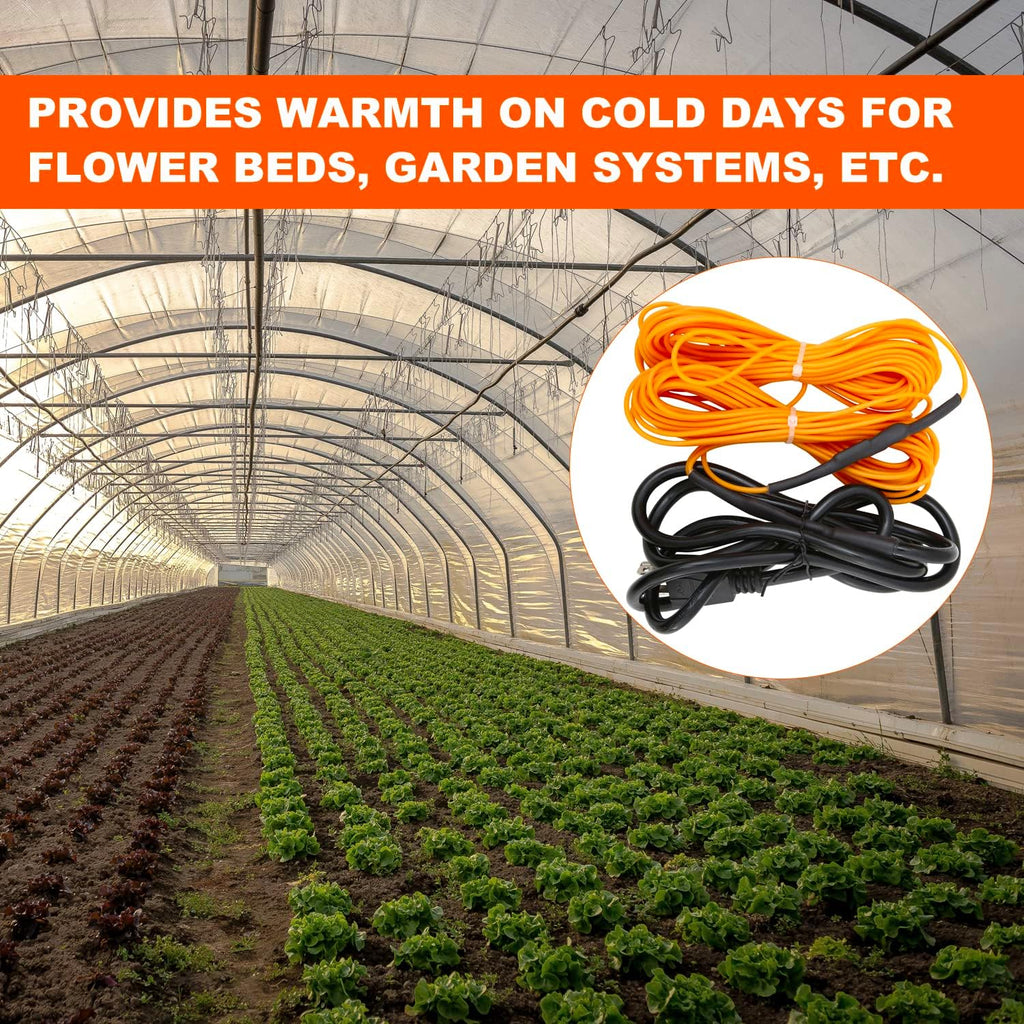 Soil Heating Cable 49 Ft Electric Soil Warming Cable Greenhouse Plant Soil Heater Cable Keep Soil Warm for Soil, Garden, Cold Frame