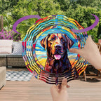 Labrador Retriever Wind Spinner Pet Dog Memorial Gifts 3D Metal Kinetic Hanging Wind Sculpture Spinners for Yard and Garden Indoor Outdoor Window Garden Decoration 8 Inch (Labrador Retriever 1)