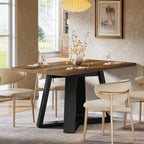 Tribesigns 47-Inch Dining Table for 4 People, Modern Kitchen Table with Wooden Legs, Dinner Table for Kitchen, Dining Room, Small Space, Black and Brown