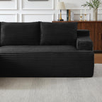 Eafurn 96" L Shaped Cloud Sectional Couch with Chaise, Deep Seat Modular Sectional Sofa Corduroy Memory Foam Sofa Couches for Living Room Bedroom, No Assembly Required, Black