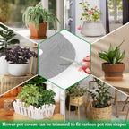 6pc 15.7" Plant Pot Covers Custom Cut Plant Pot Grids to Protect Soil from Animals for Indoor & Outdoor Potted Plants by Preventing Soil Damage Includes 18 Securing Stakes