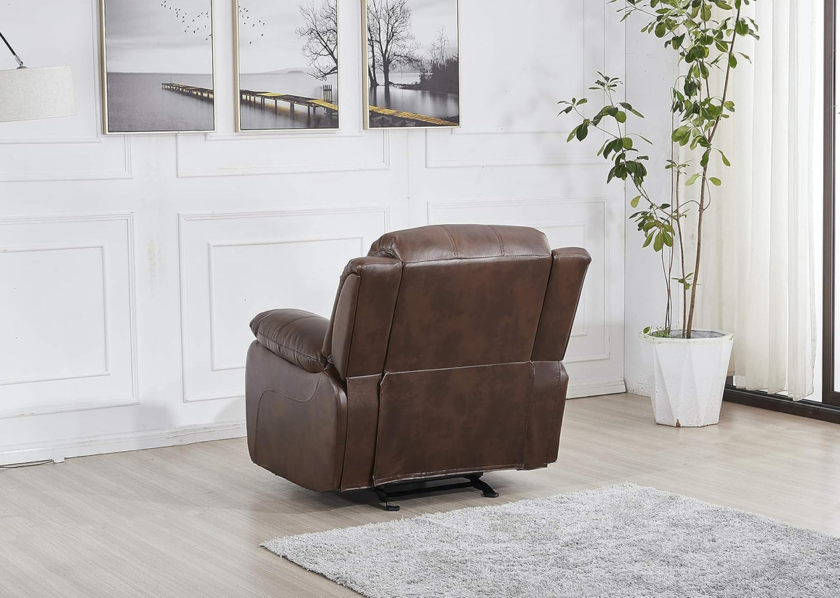 Betsy Furniture Faux Leather Reclining Glider Chair, Recliner, 8018 Multiple Colors (Brown, Chair)